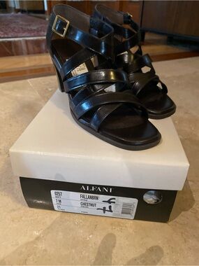 Alfani Black Strappy High Heel Sandals with Buckle
